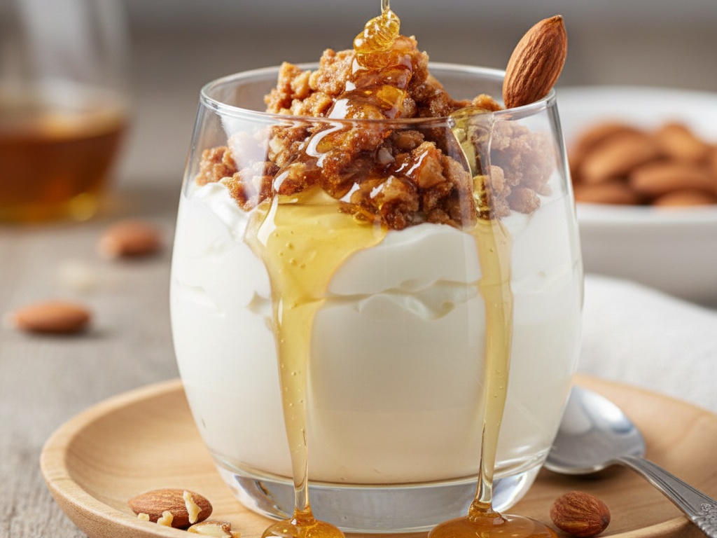 Postre de Yogur, Miel y Almendras