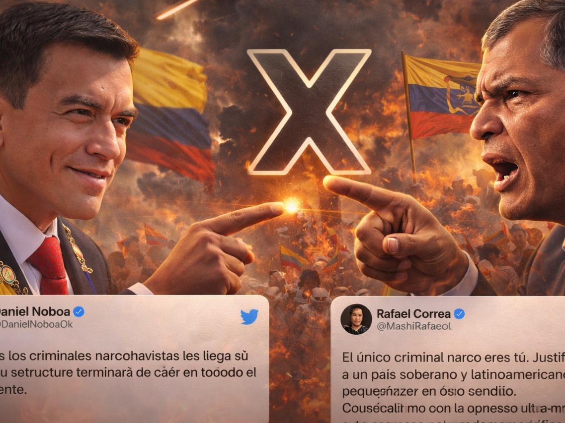 "Eres hijo de mula" dice Noboa a Correa en acusaciones en X