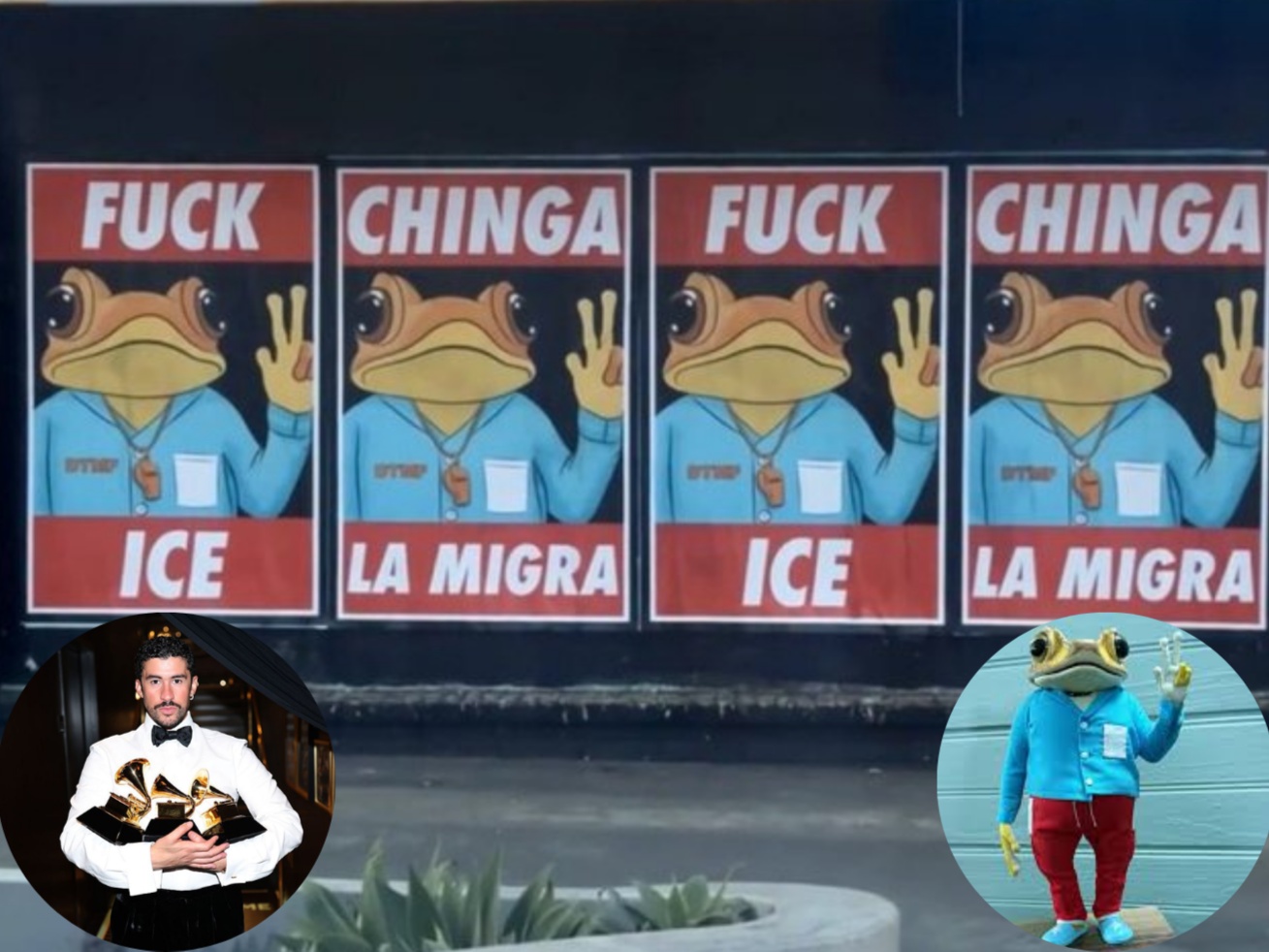 Sapo “Concho” se hace viral en San Francisco con protesta frente a ICE