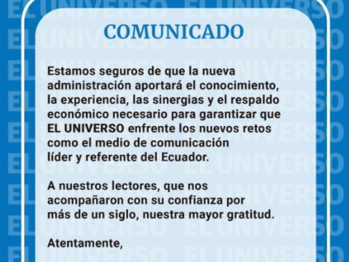 Diario El Universo cambia de dueños tras 104 años