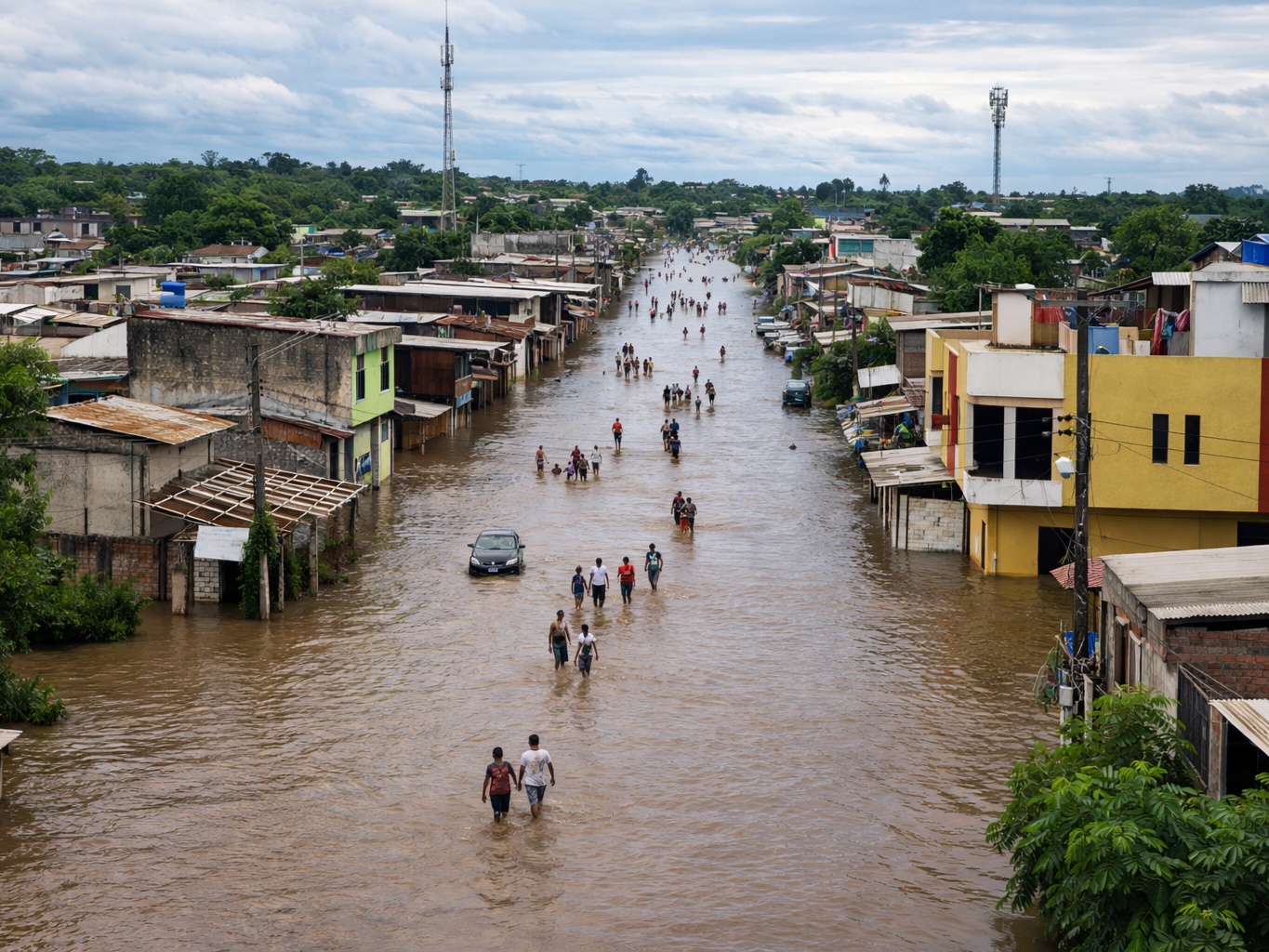 Fuertes inundaciones en Milagro: alerta roja y 20.000 afectados