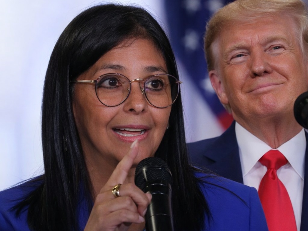 Delcy Rodríguez llama “socio y amigo” a Donald Trump y pide fin del bloqueo a Venezuela