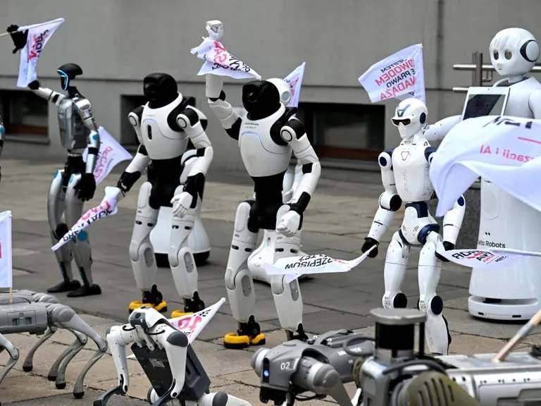 Protesta de robots en Polonia pide regulación de la IA