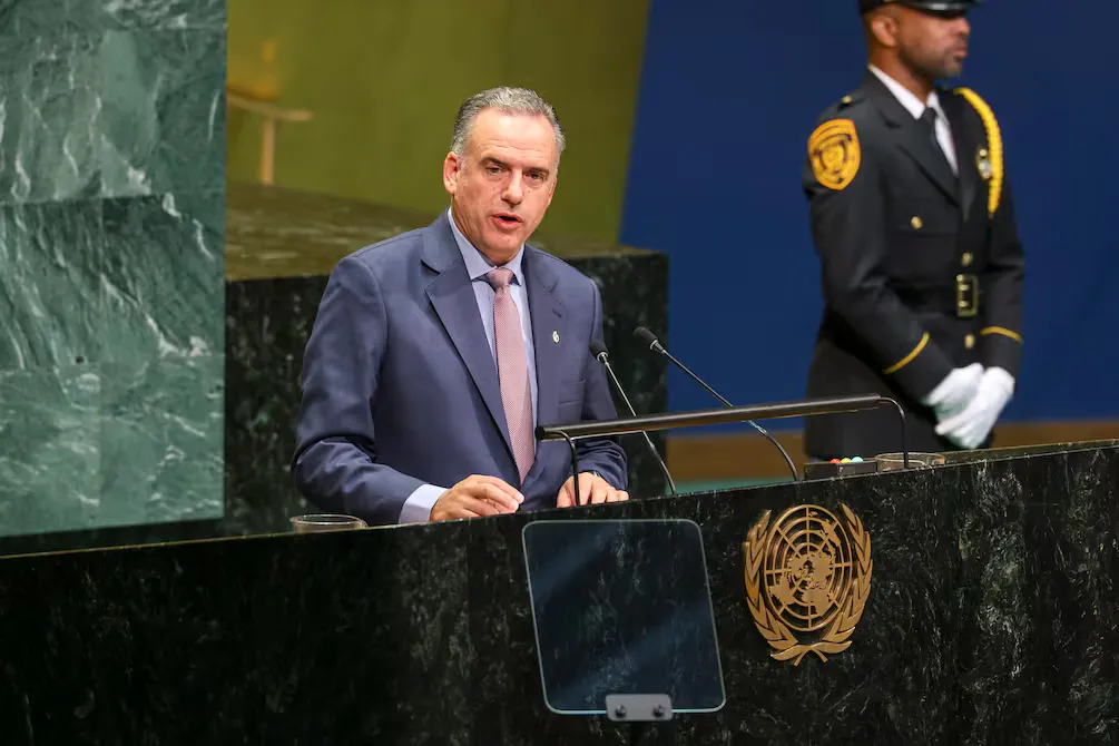 Yamandú Orsi pide en la ONU no ser indiferentes al sufrimiento