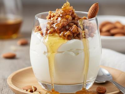 Postre de Yogur, Miel y Almendras