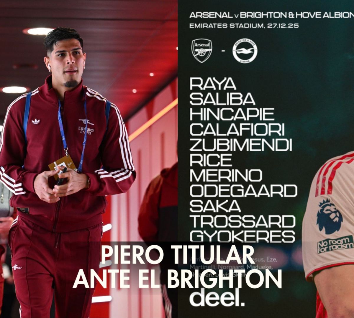 Piero Hincapié confirmado para el partido frente al Brighton