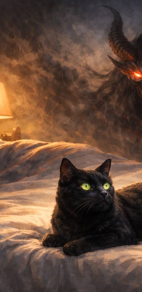 Los gatos sienten la presencia del maligno. ¡Son vigilantes silenciosos!