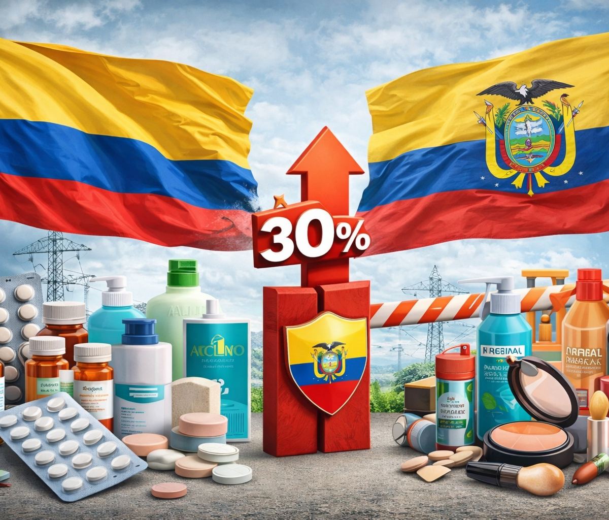 Productos de Colombia que subirían por arancel del 30% en Ecuador