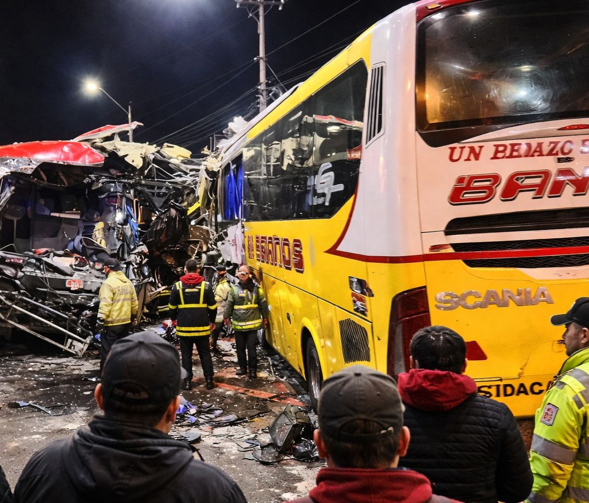 Choque de buses en Riobamba deja cinco muertos y 21 heridos