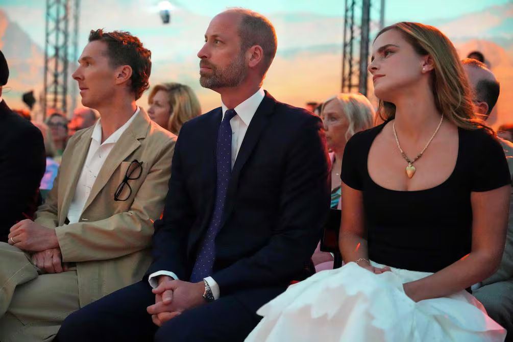 Emma Watson reaparece con William y Benedict en evento climático