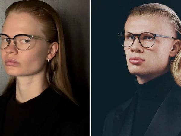 Haaland y la modelo rusa Anastasia Kostromitina: viral por su parecido
