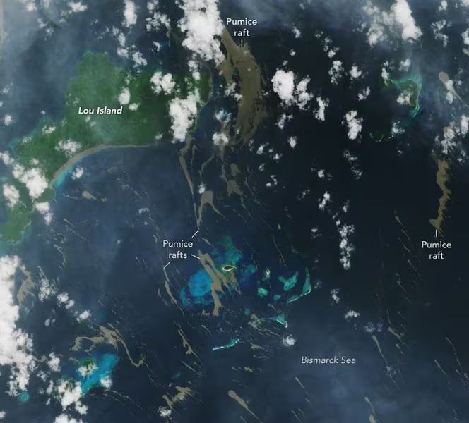 NASA detecta posible nueva isla por erupción en Mar de Bismarck