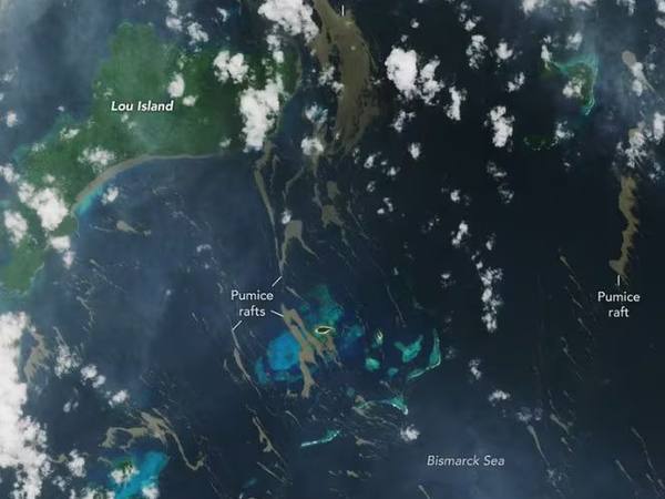 NASA detecta posible nueva isla por erupción en Mar de Bismarck