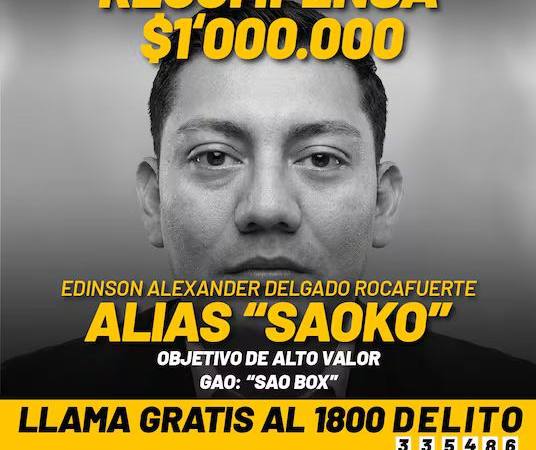 Recompensa de $1 millón por información para ubicar a ‘Saoko’